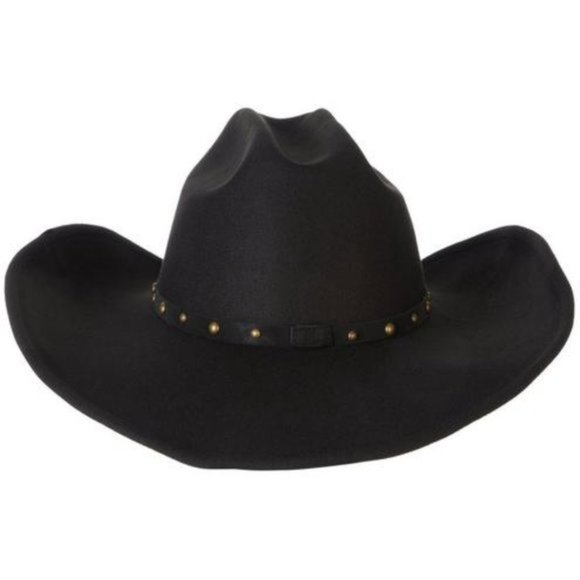FRYE Wide Brimmed Black Western Cowgirl Rodeo Leather Band Boho Hat🆕⌚📦🏃💨🚚 - Picture 5 of 10